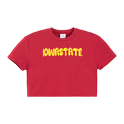 Iowa State Kids Red Boxy Cropped TEe