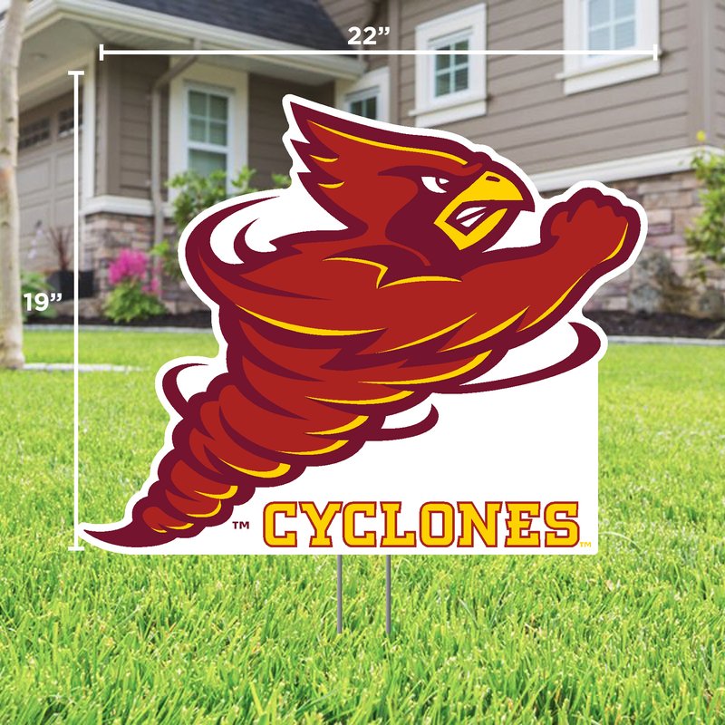 Iowa State 'Cyclones' Punching Cy Lawn Sign