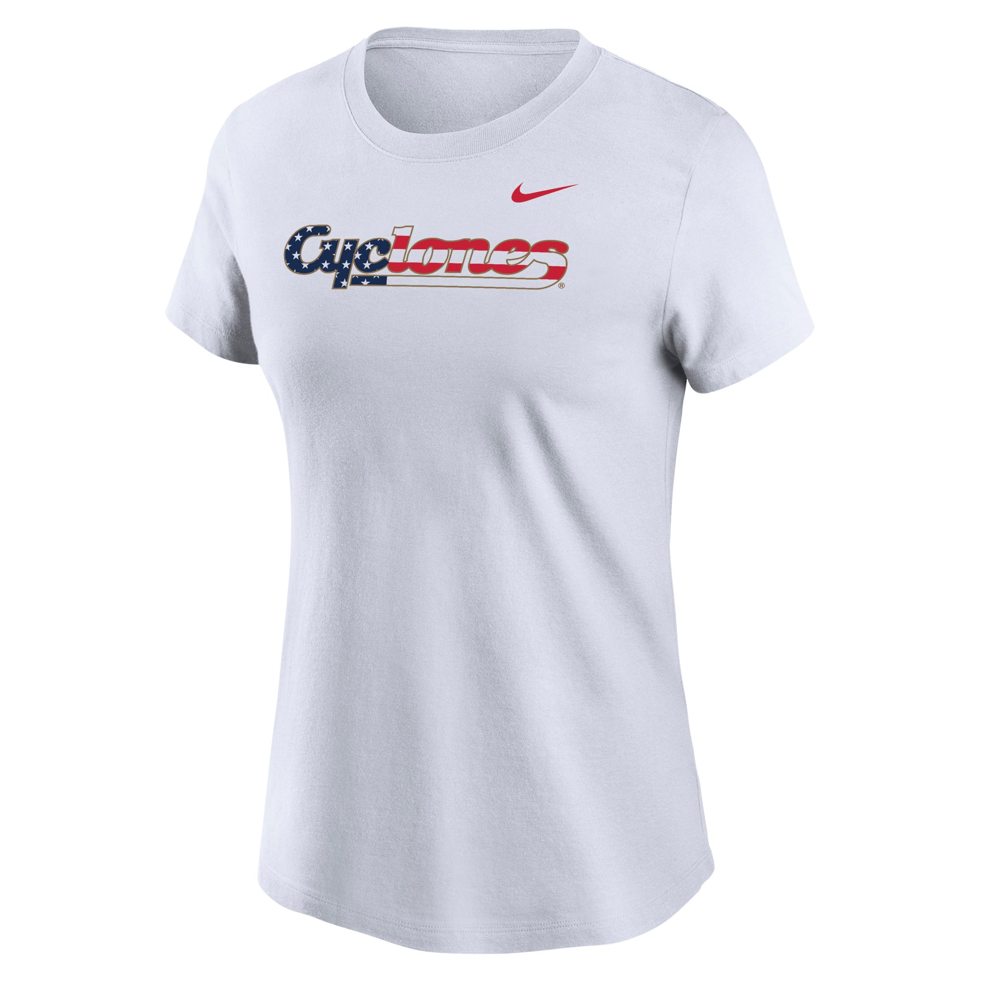 Iowa State Cyclones Nike Women's White Patriotic Core Cotton Tee