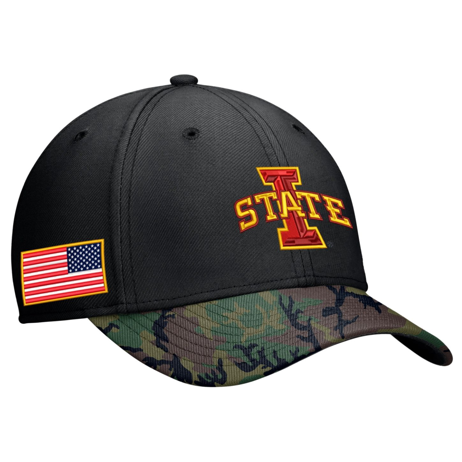 Iowa State Cyclones Black/Camo Military Appreciation Stretch Fit Hat