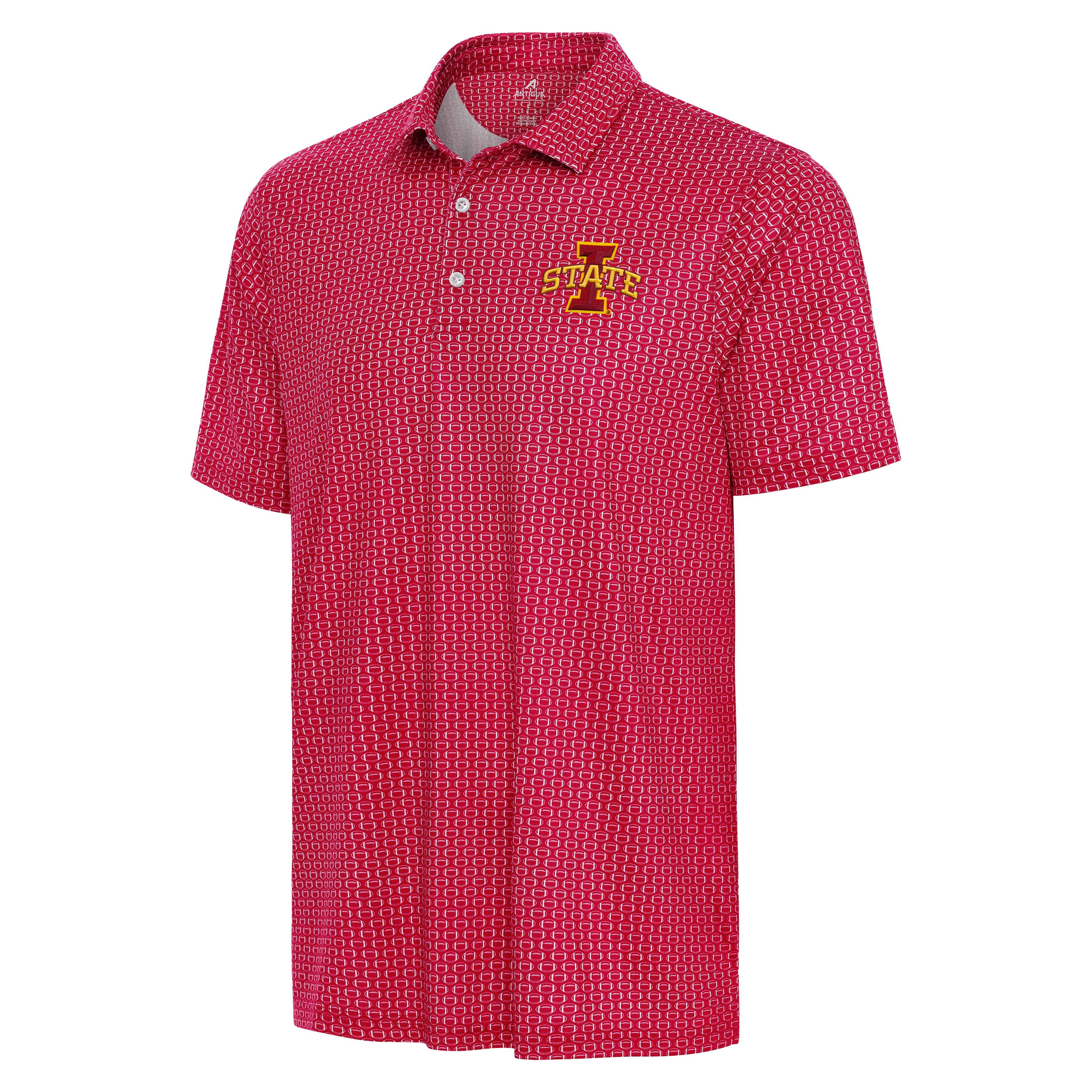 Iowa State Antigua Football Pattern Polo
