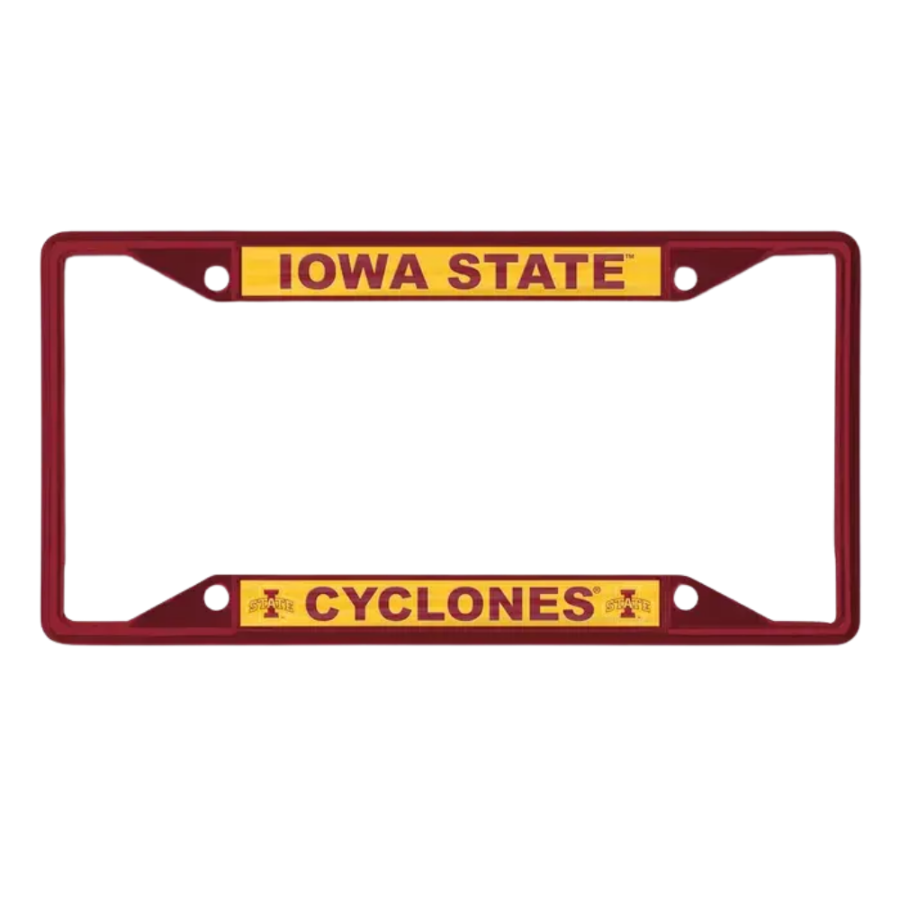 Iowa State Cyclonese Cardinal Chrome License Plate Frame