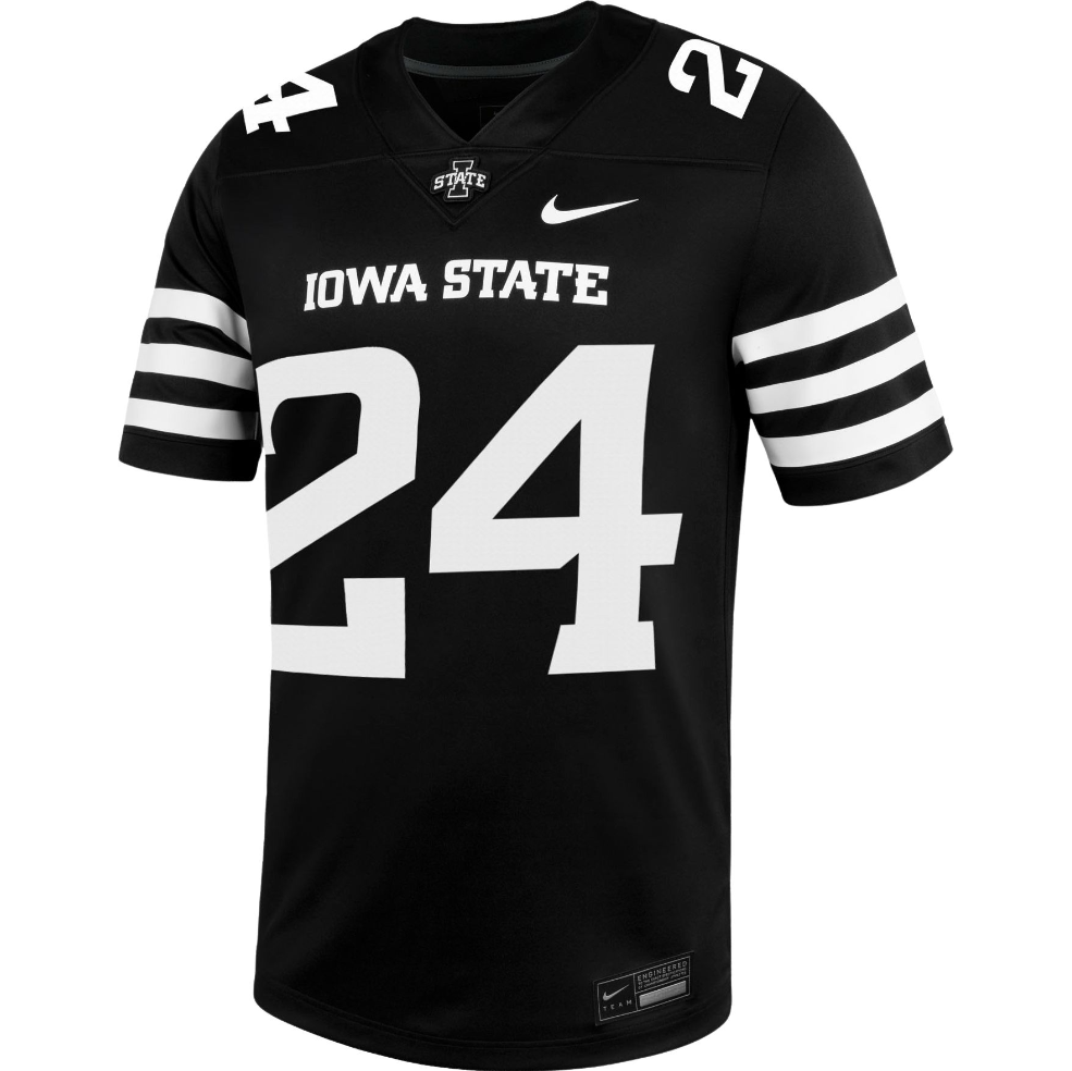 Iowa State Cyclones Nike #24 Replica Black Football Jersey