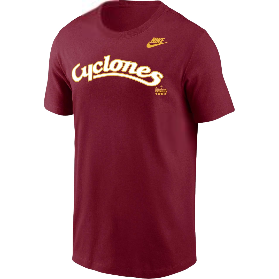 Iowa State Cyclones Vintage Script Nike Short Sleeve T-Shirt