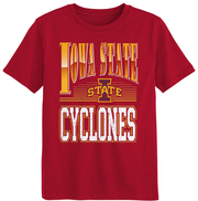 Iowa State Cyclones Youth Cardinal Chrome Distressed Short Sleeve Tee