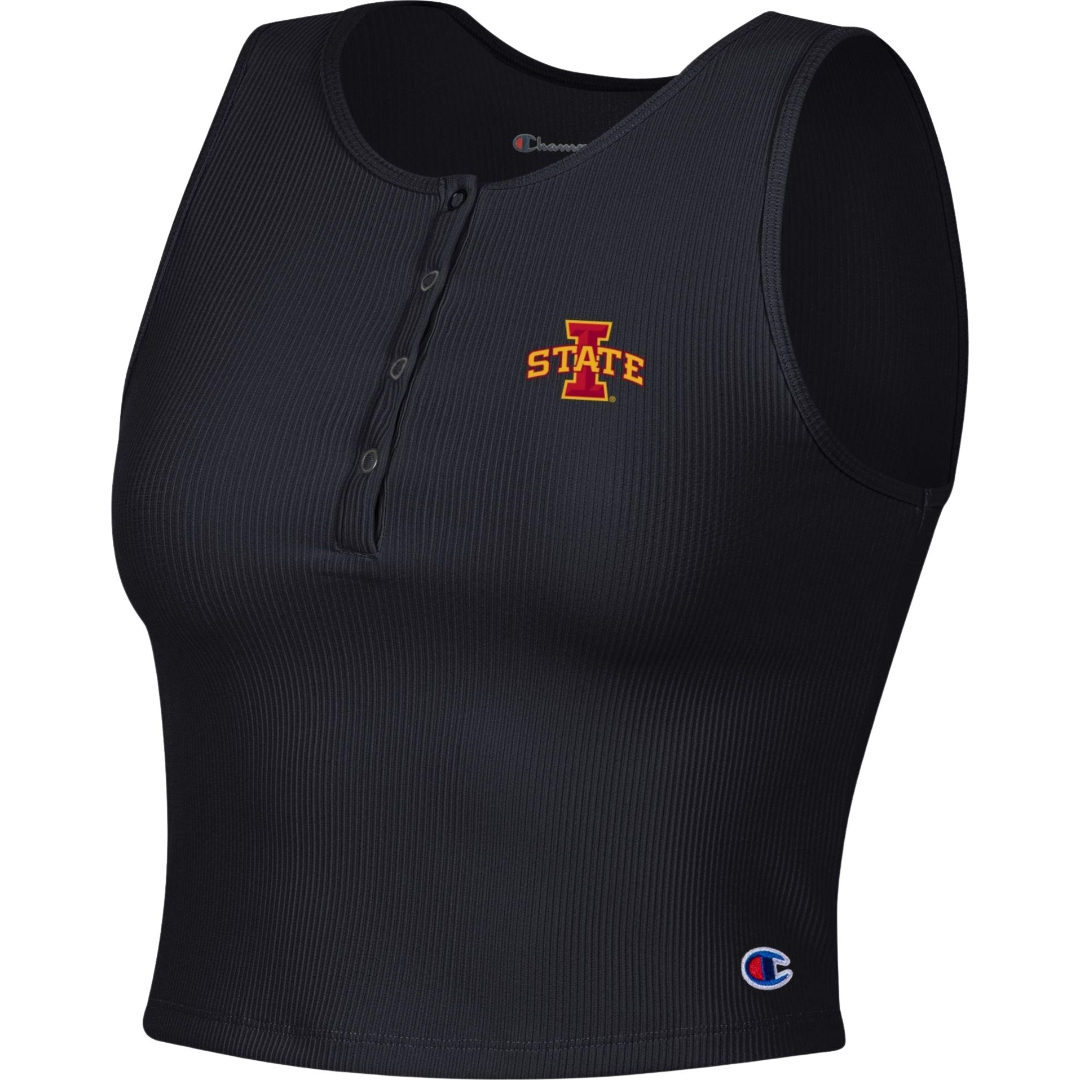 Iowa State Cyclones Women's Henley Cropped Tank Top