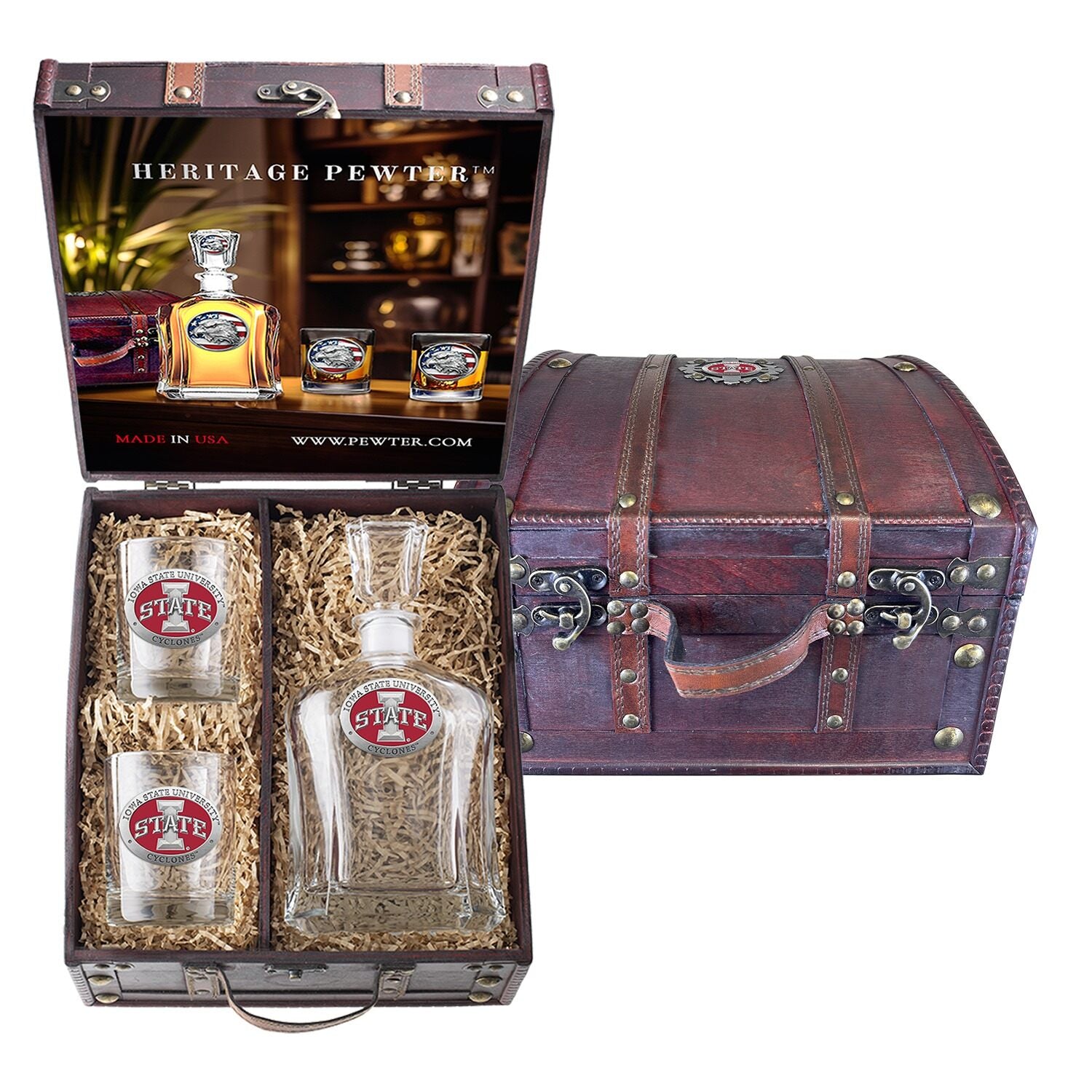 Iowa State Cyclones Capitol Decanter Chest Set