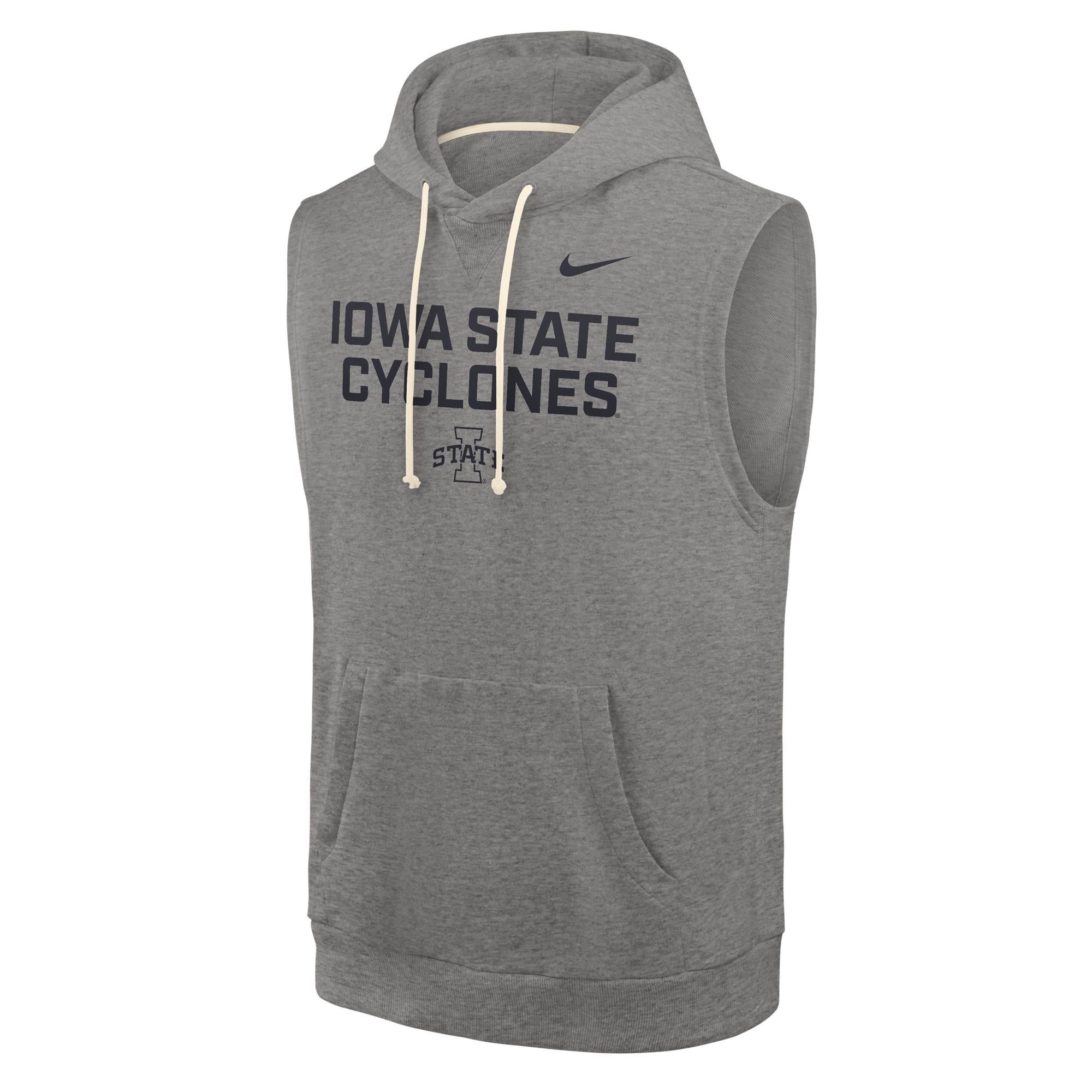 Iowa State Cyclones Nike Grey Sleeveless Hoodie