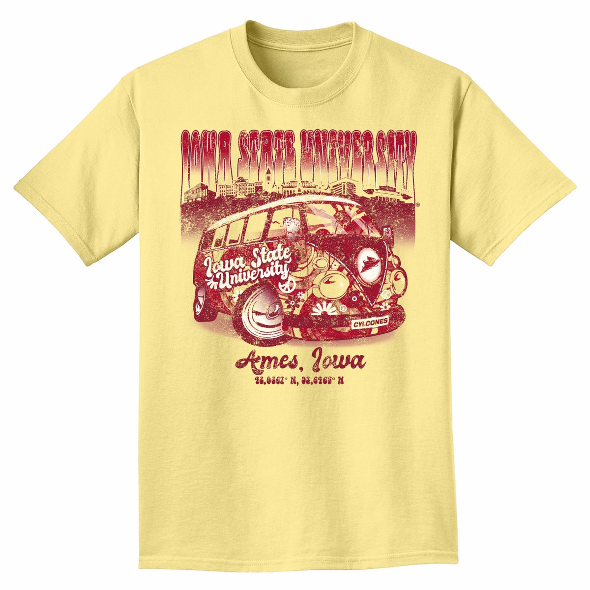 Iowa State Grovy Floral Bus Tee