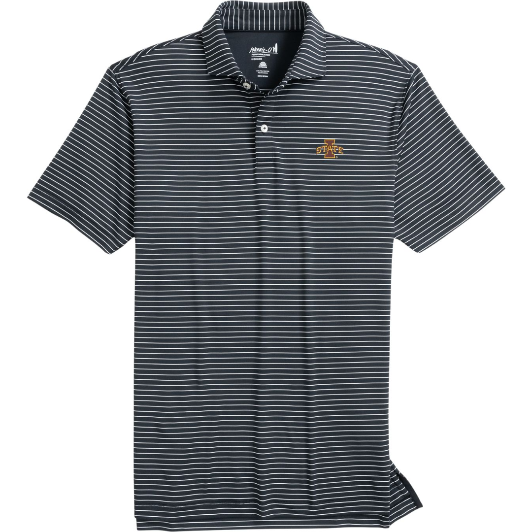 Iowa State Cyclones Men's Johnnie-O Black Stripe Polo