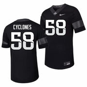 Iowa State Cyclones Nike Replica Football Jersey #58 - Black