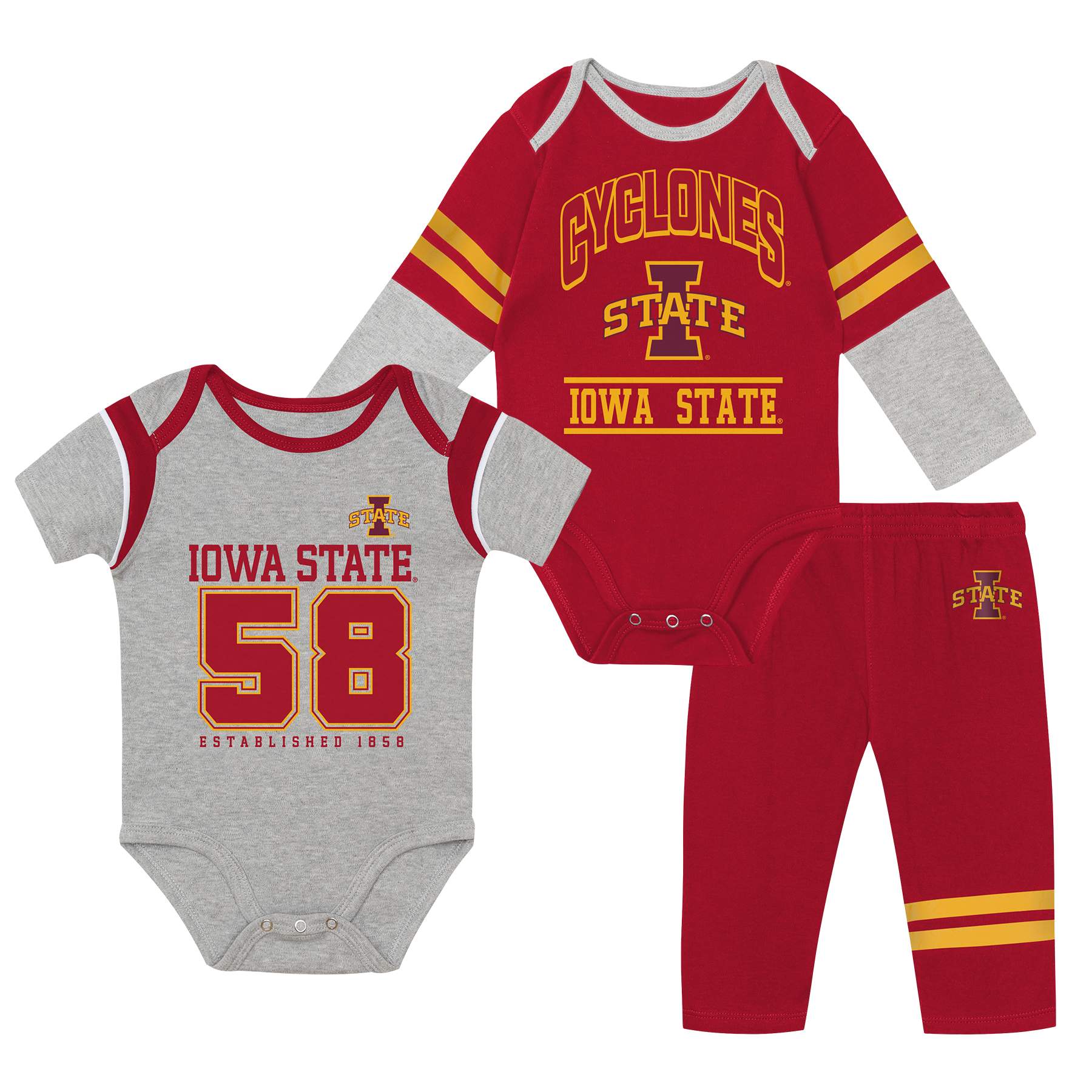 Iowa State Cyclones Infant Football 3-Piece Onesie Set