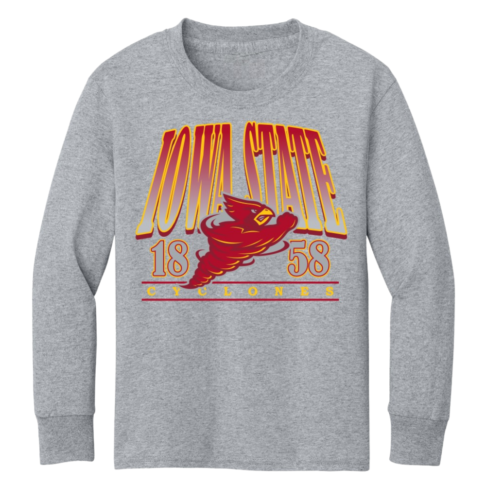 Iowa State Cyclones Gradient Wordmark Youth Long Sleeve Tee