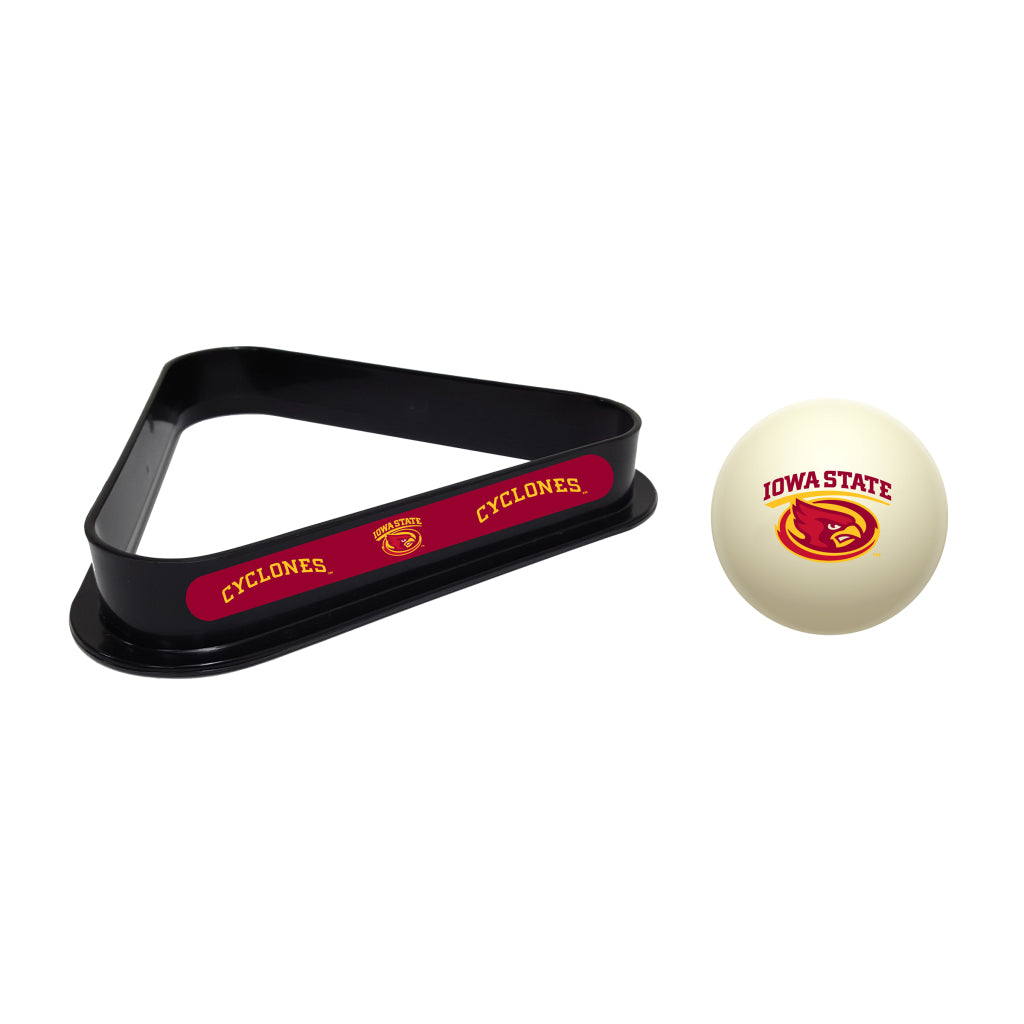 Iowa State Cyclones Cue Ball and 8 Ball Rack
