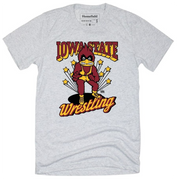 Iowa State Cyclones Vintage Wrestling Cy Grey T-Shirt