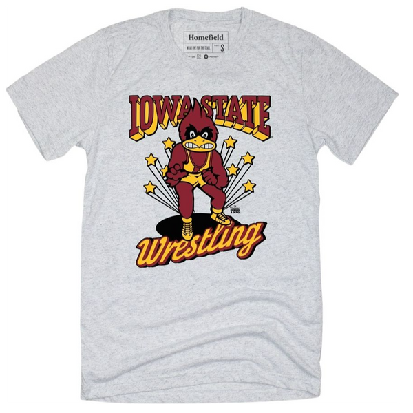 東洋エンタープライズ　Iowa Public Service Shirt 【M】 Iowa State Cyclones Vintage Wrestling Cy Grey T-Shirt – Iowa State