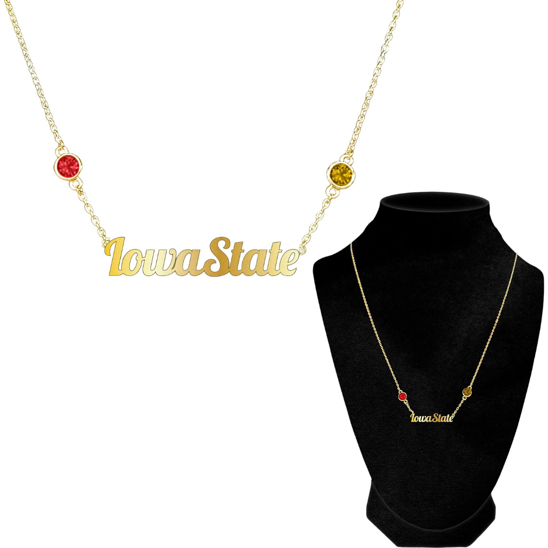 Iowa State Cyclones Gold Chain Script Necklace