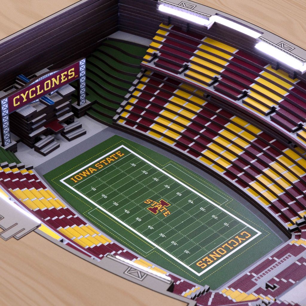 Iowa State Cyclones 25-Layer StadiumViews Lighted End Table - Jack Trice Stadium