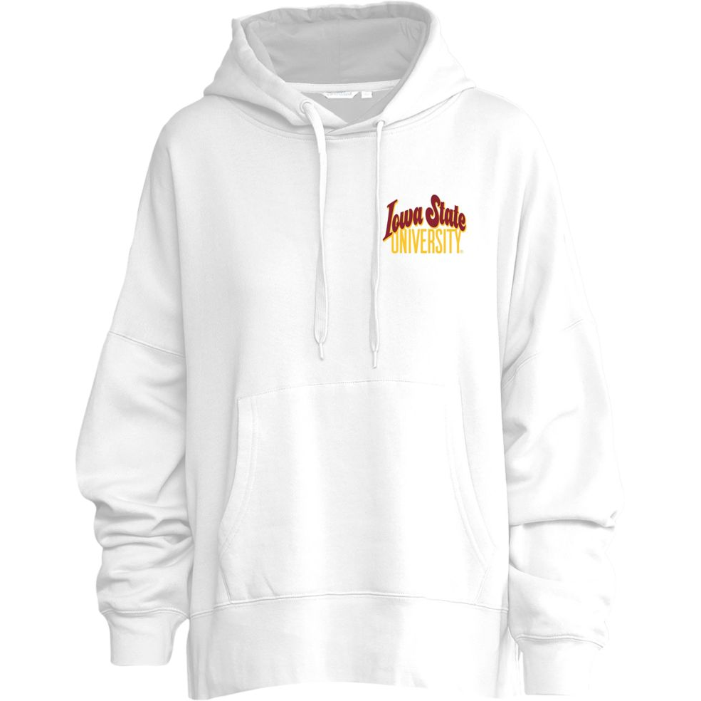 Iowa State Hoodie Women's White Script Logo