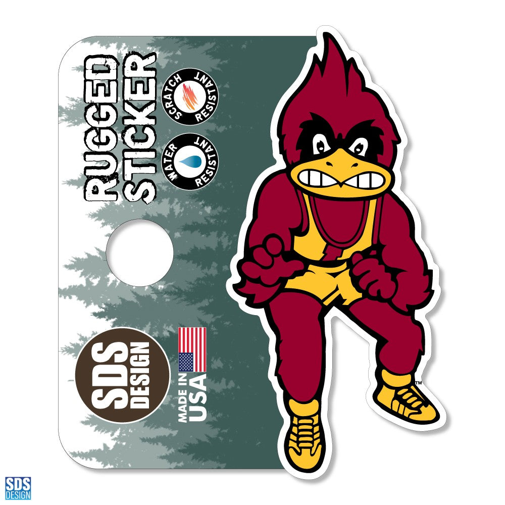 Iowa State Vintage Wrestling Cy Sticker 2"