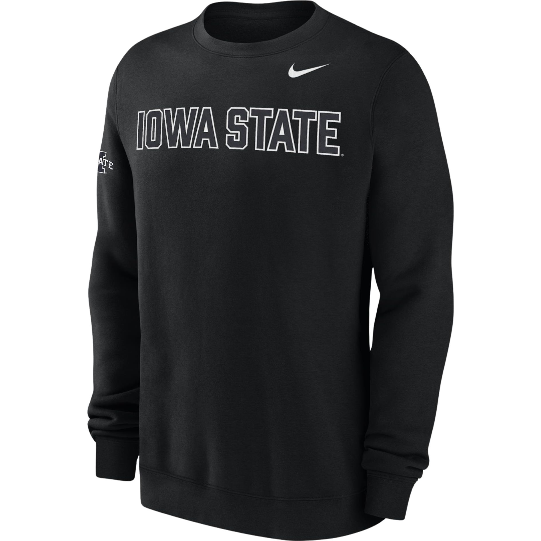 Iowa State Cyclones Men's Black Outline Crewneck Sweatshirt