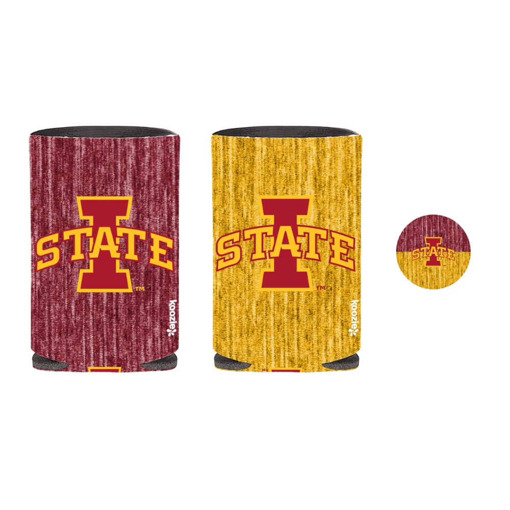 Iowa State Cyclones I-State Heathered Cardinal & Gold Koozie