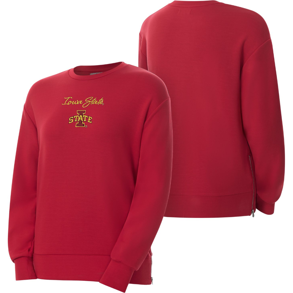 Iowa State Cyclones Cameron J Women's Red Crewneck Sweatshirt
