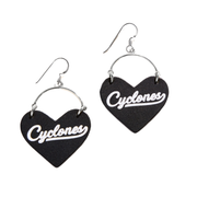 Iowa State Cyclones Heart Earrings Nickel & Suede