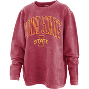 Iowa State Cyclones Women's Red Textured Crewneck