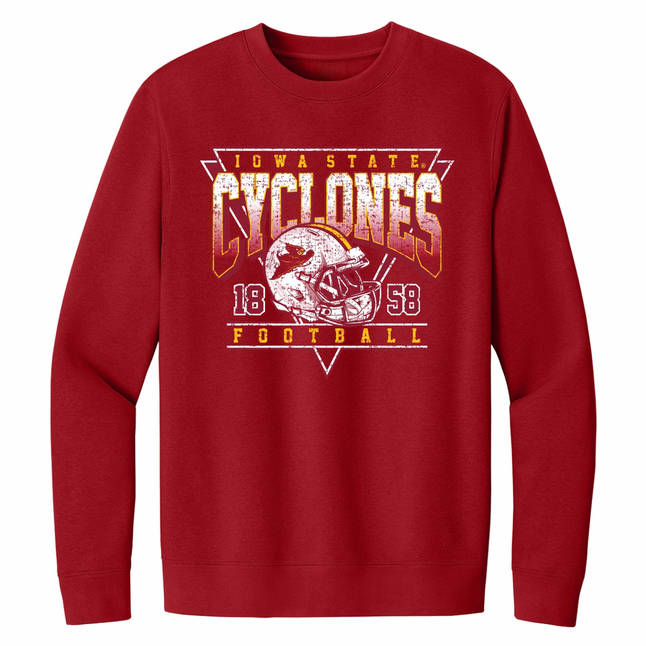 Iowa State Cyclones Football Triangle Helmet Crewneck