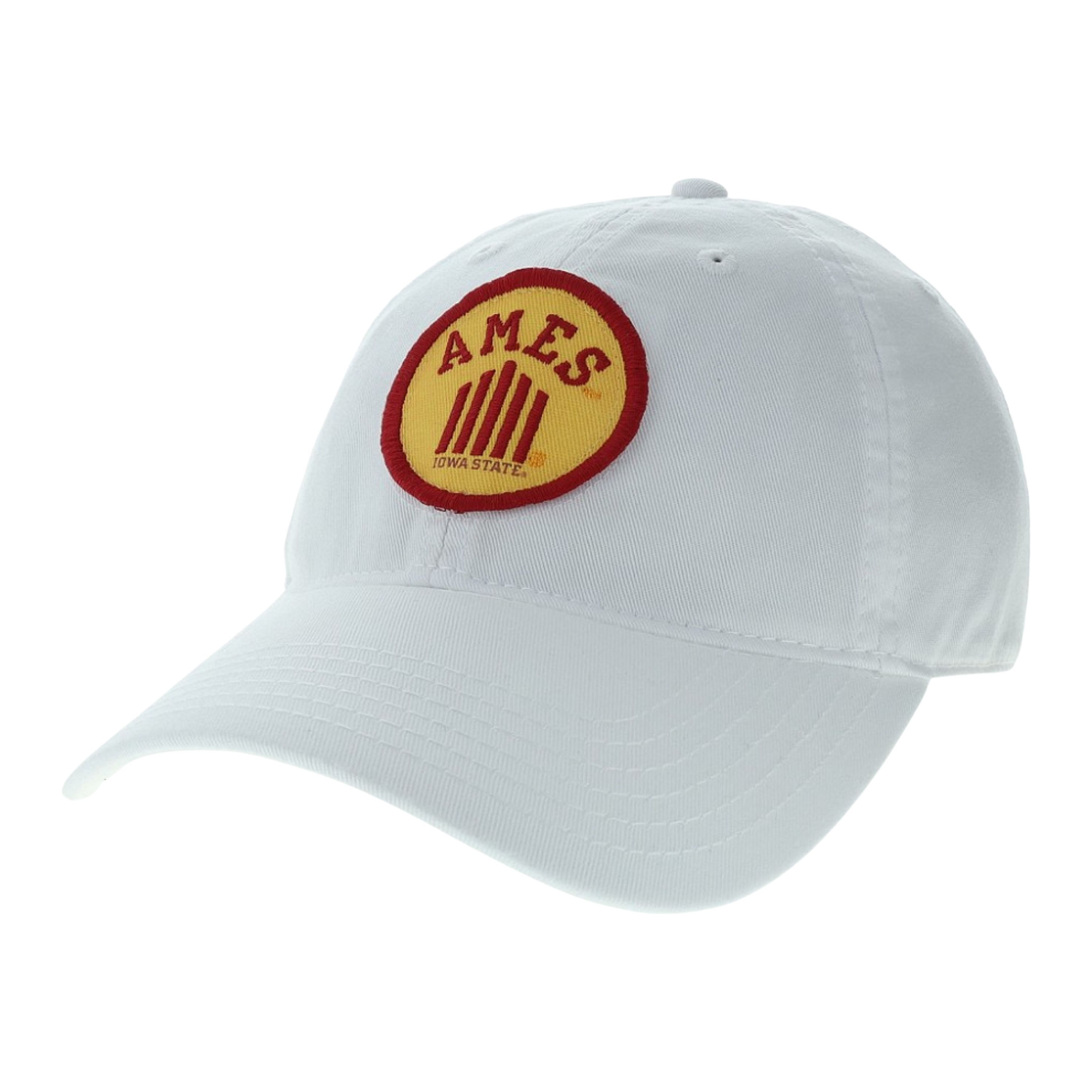 Iowa State Cyclones Circle Logo White 5 Bar Twill Hat