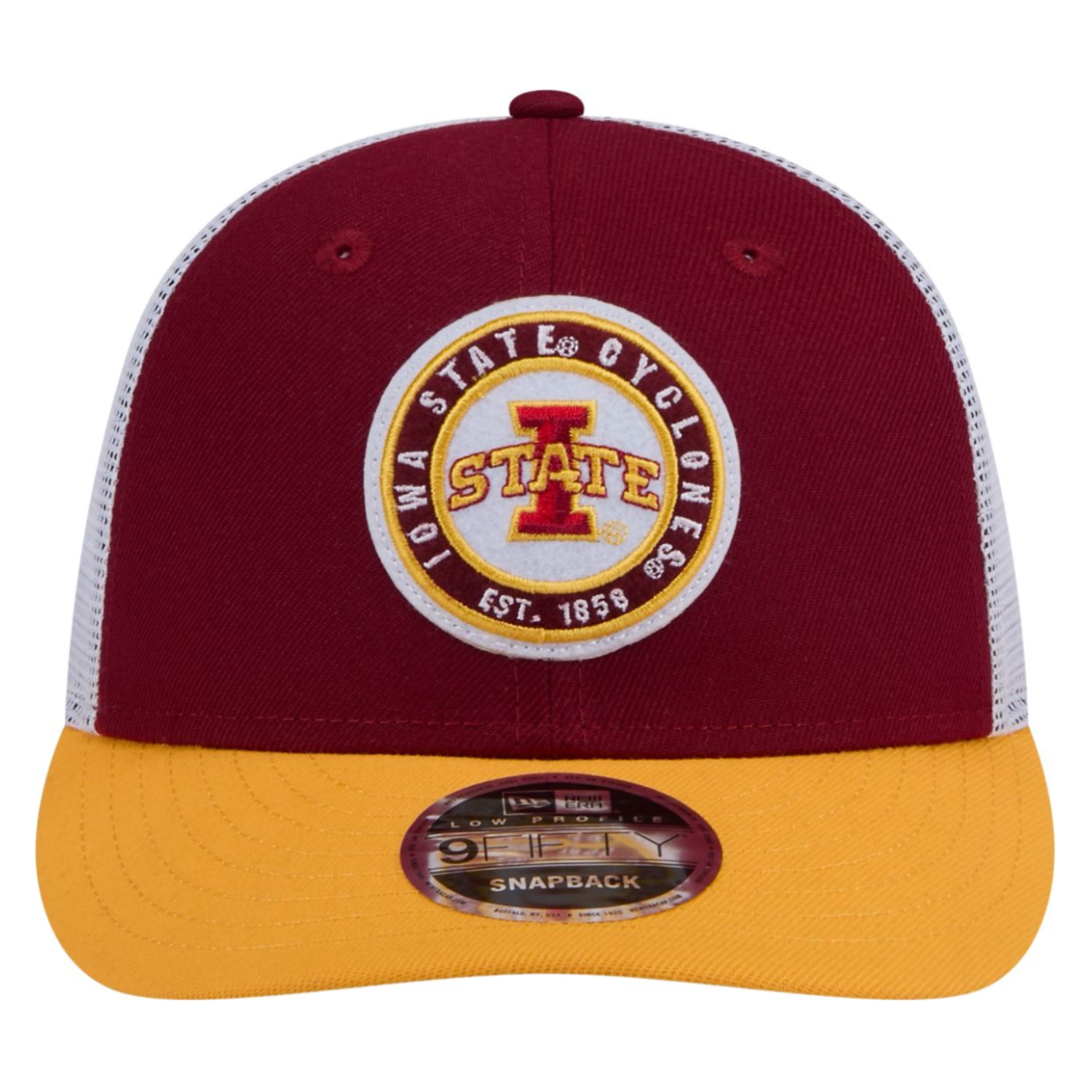 Iowa State Red/Gold/White Hat Circle Logo Snapback