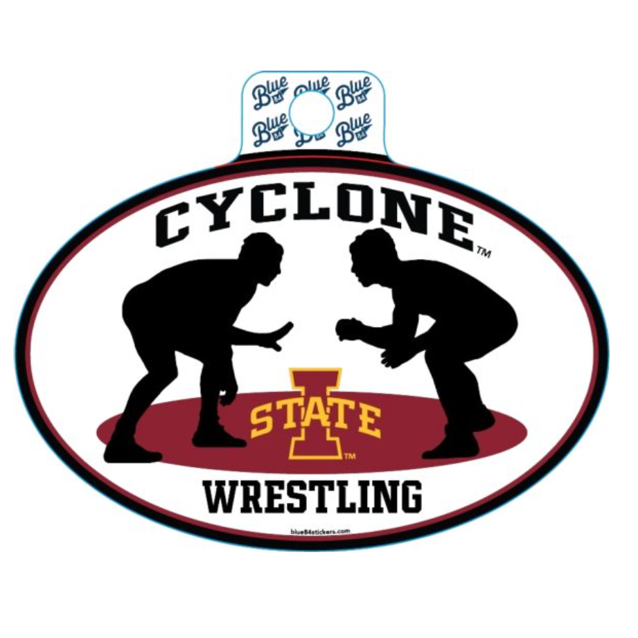 Iowa State Cyclones Blue 84 Large Wrestling Sticker