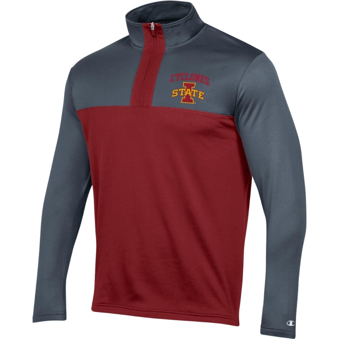 Iowa State Cyclones Men's Red/Grey Champion Stadium 1/4 Zip