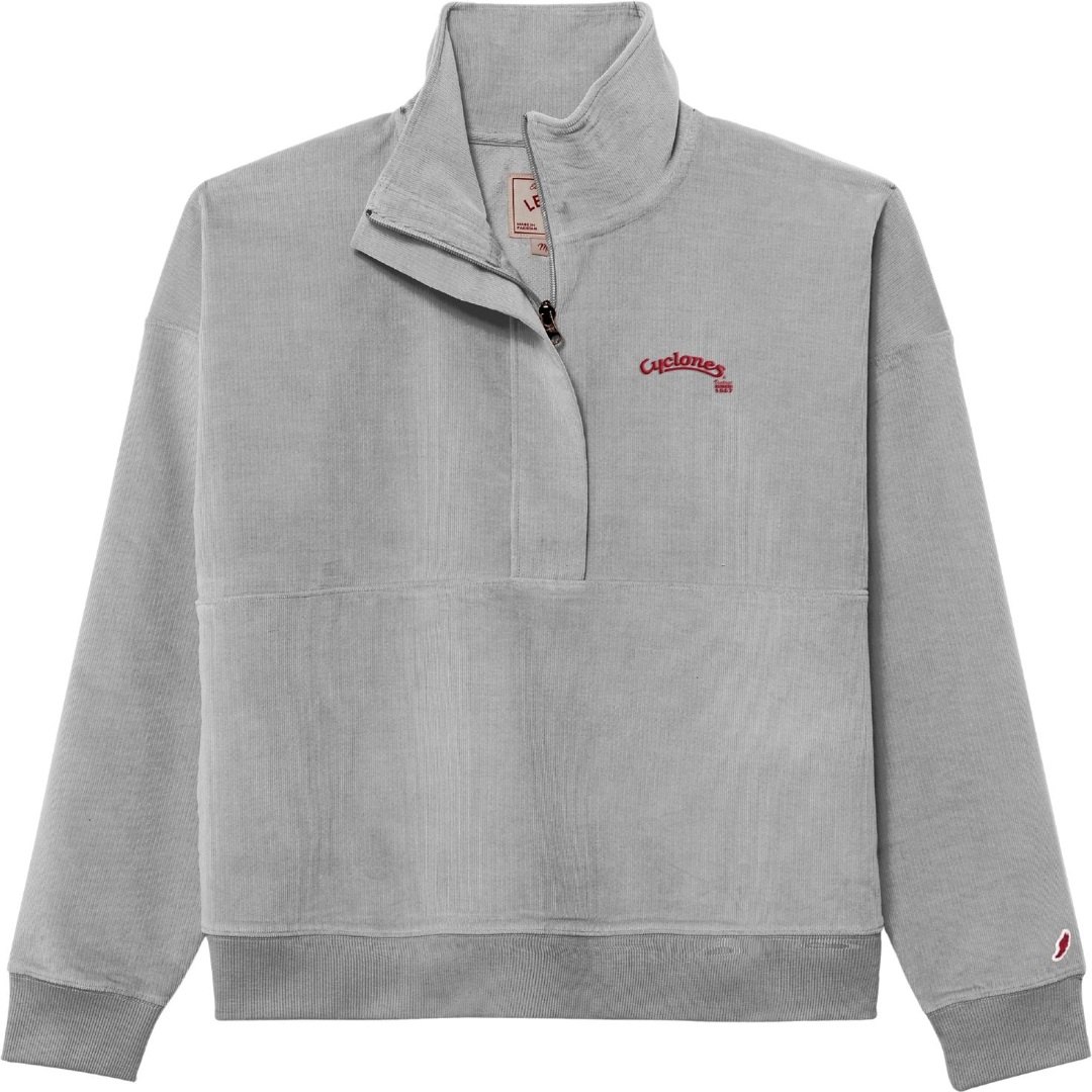 Iowa State Cyclones Women's Grey Vintage Script Corded 1/2 Zip