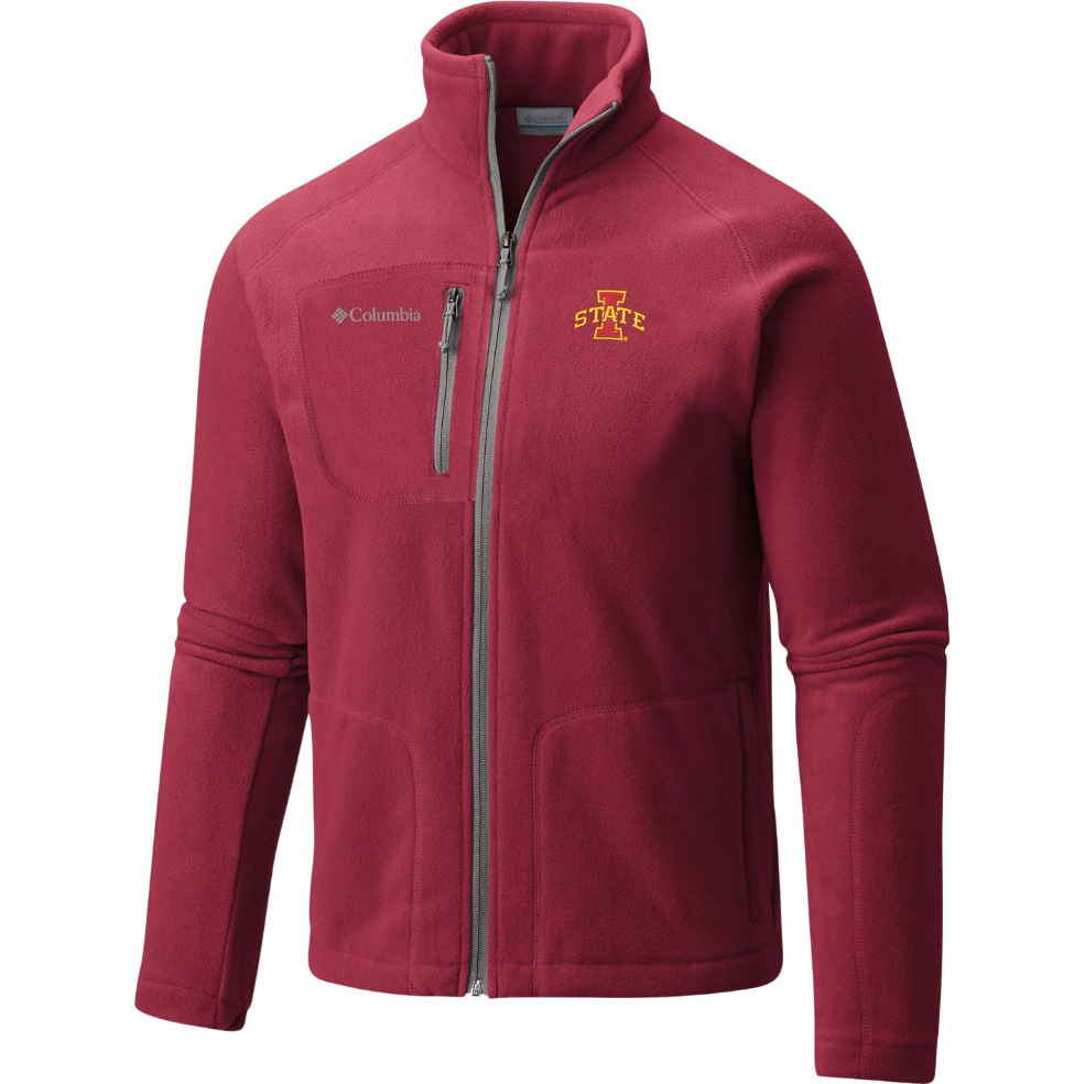 Iowa State Cyclones Men's Red Full-Zip Jacket Columbia Fast Trek Fleece