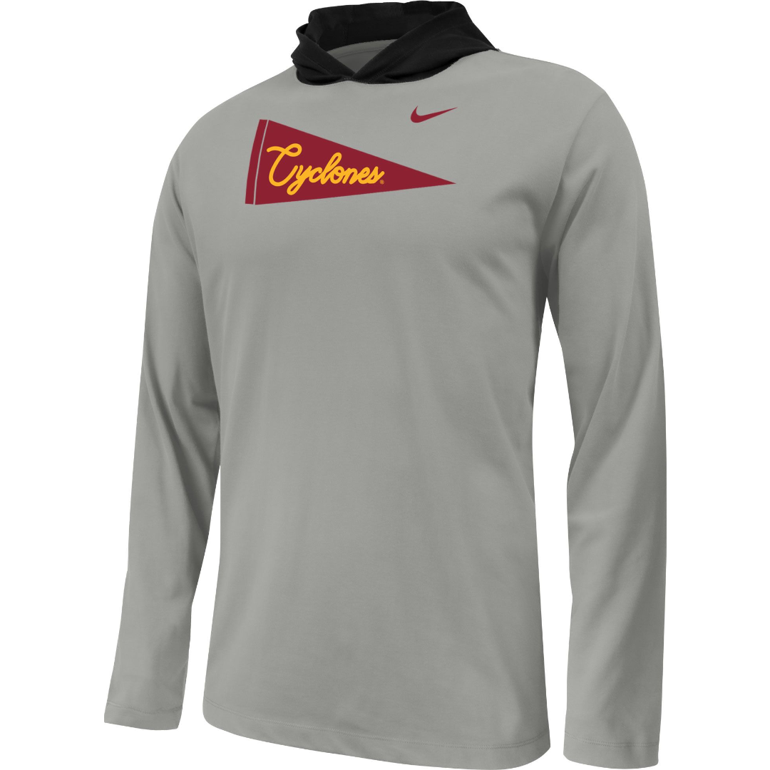 Iowa State Cyclones Kids Grey Nike Pennant Hoodie Shirt