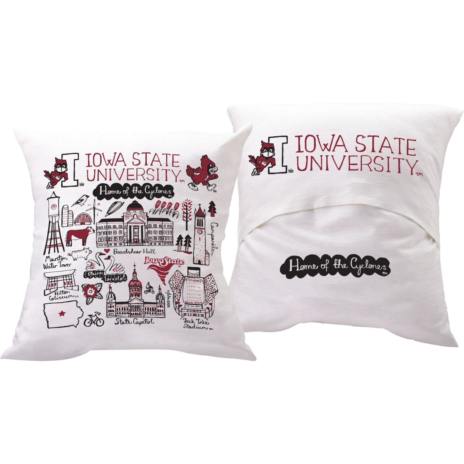 Iowa State Cyclones Julia Gash 18'' x 18'' Pillow