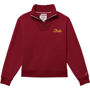 Iowa State Quarter-Zip Women's Red Fleece Script