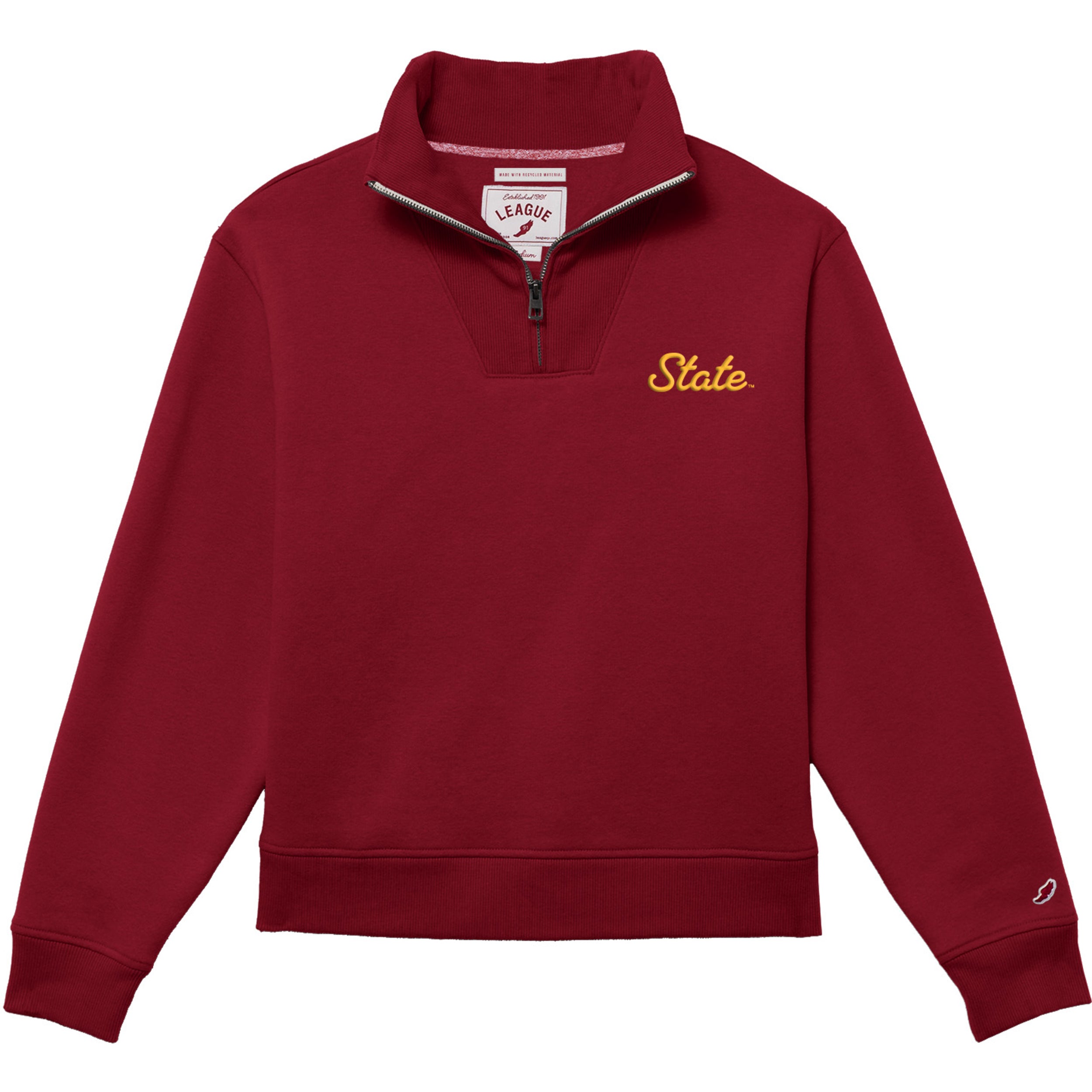 Iowa State Quarter-Zip Women's Red Fleece Script