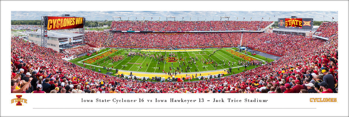 Iowa State Cyclones Football Panoramic Picture - Jack Trice Stadium Fan Cave Decor Unframed