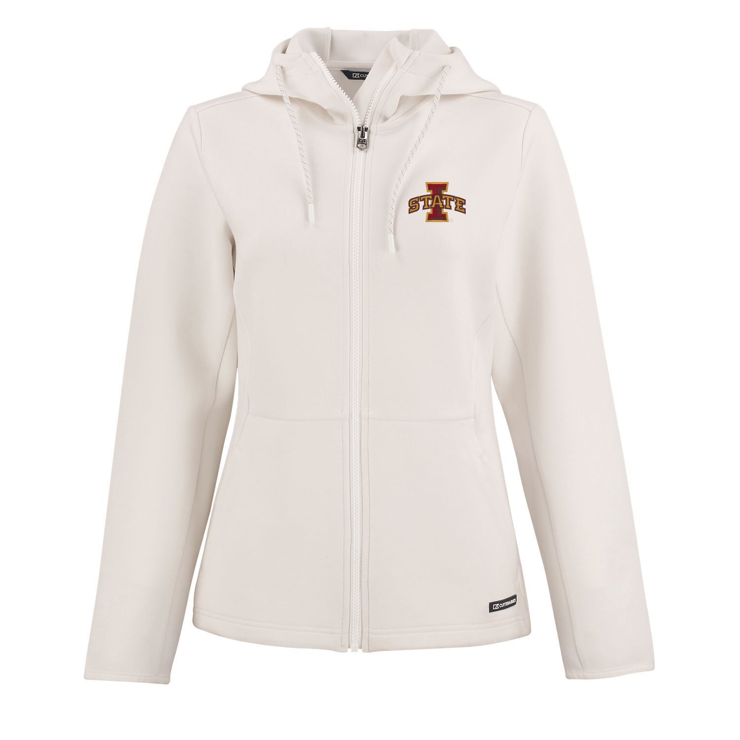 ISU Cyclones Women's Jacket Cutter & Buck White Full-Zip Hoodie