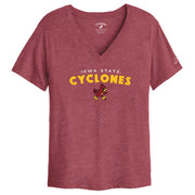 Iowa State Women's Red V-Neck Shirt Vintage Walking Cy