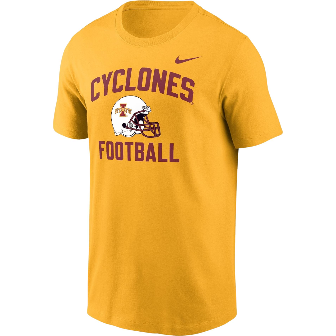 Iowa State Football Shirt Nike Cotton Helmet Short Sleeve