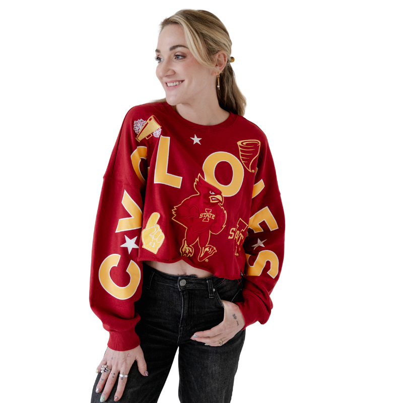 Iowa State Cyclones Women's Gameday Social Patched Crop Crew