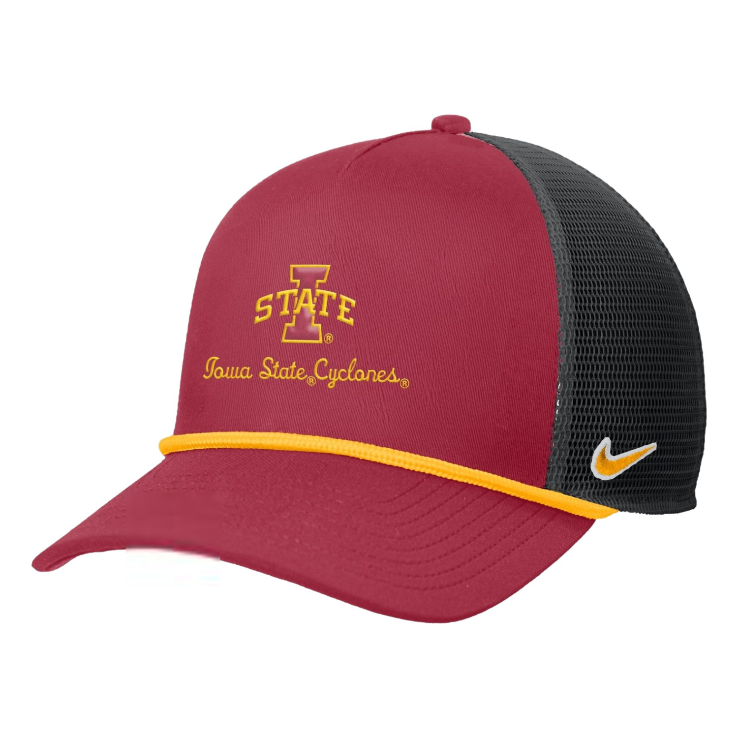 Iowa State Cyclones Hat Nike Rise Pinch Panel Meshback Red/Black Rope