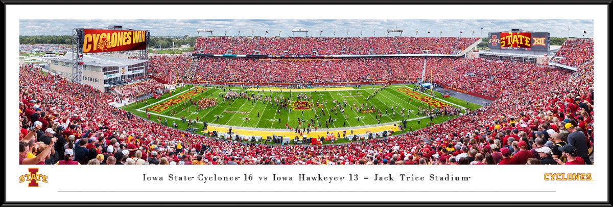 Iowa State Cyclones Football Panoramic Picture - Jack Trice Stadium Fan Cave Decor Standard Frame