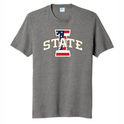 Iowa State T-Shirt Grey Patriotic ISU Logo