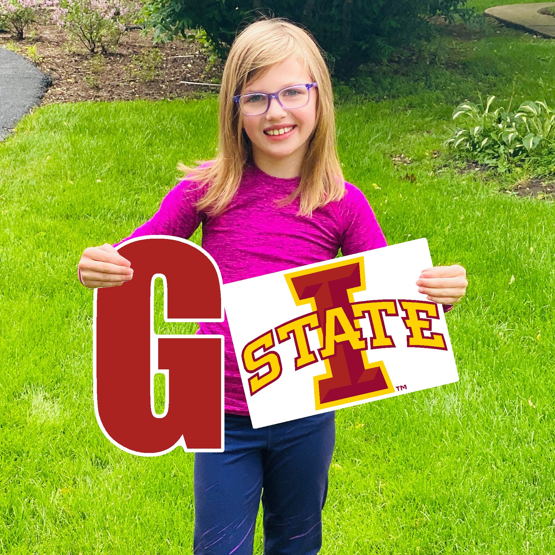 Iowa State Cyclones "Let's Go I State" Large Lawn Sign