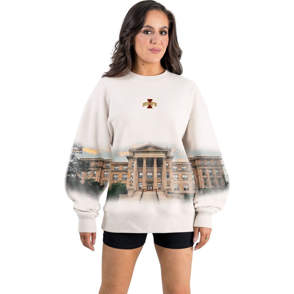 Iowa State Cyclones Women's Landscape Print Crewneck Sweatshirt